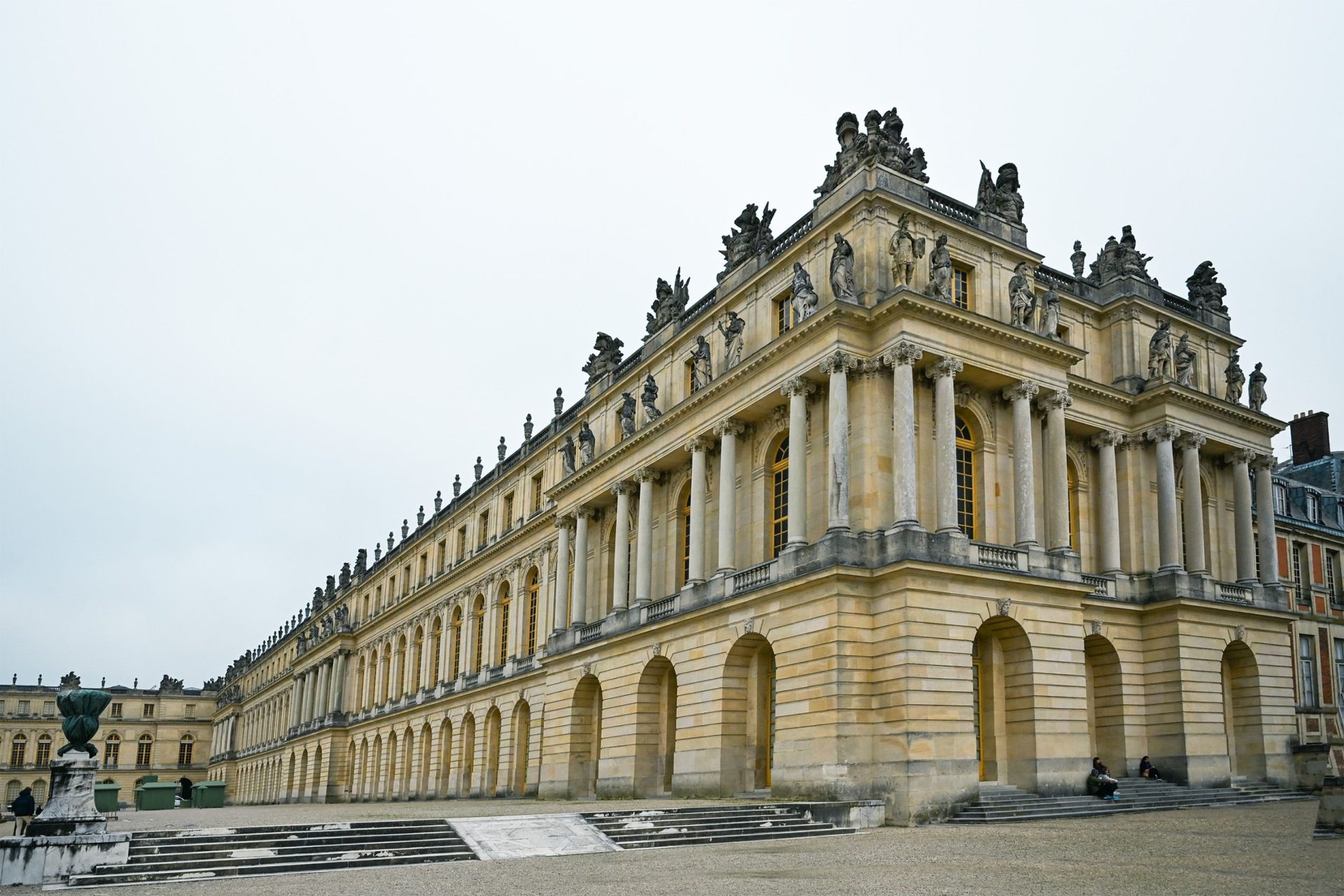 The majestic architecture of the Palace of Versailles, a UNESCO World Heritage site.
